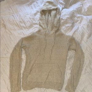 Fuzzy White hooded sweater